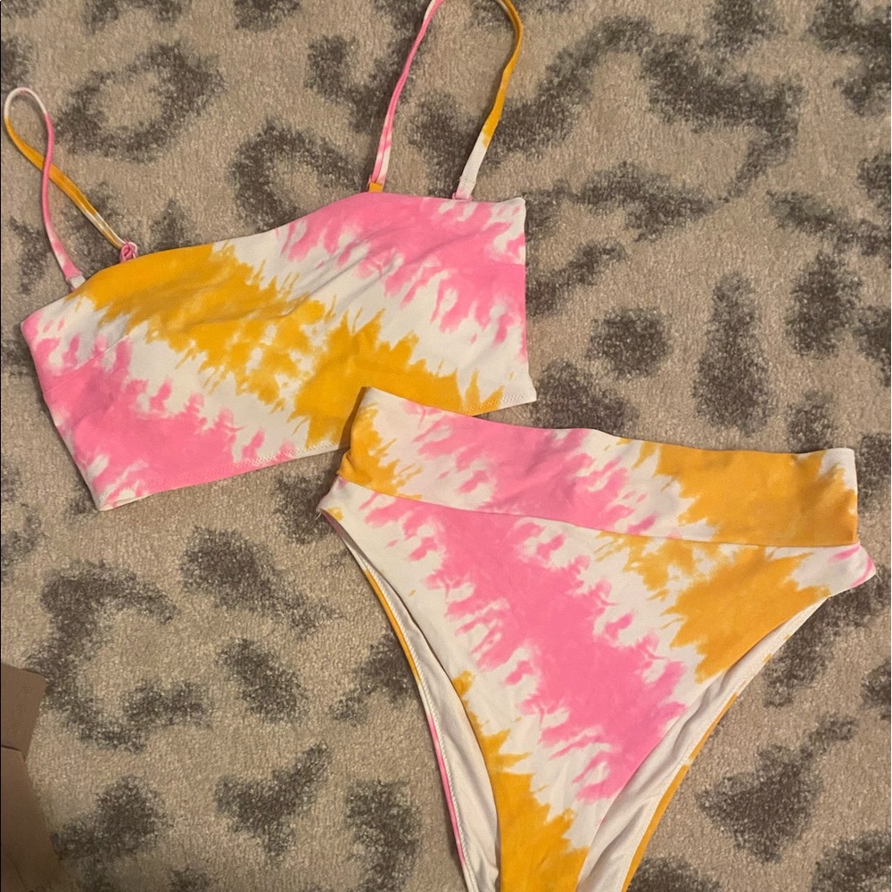 Aerie tie dye high waisted swimsuit